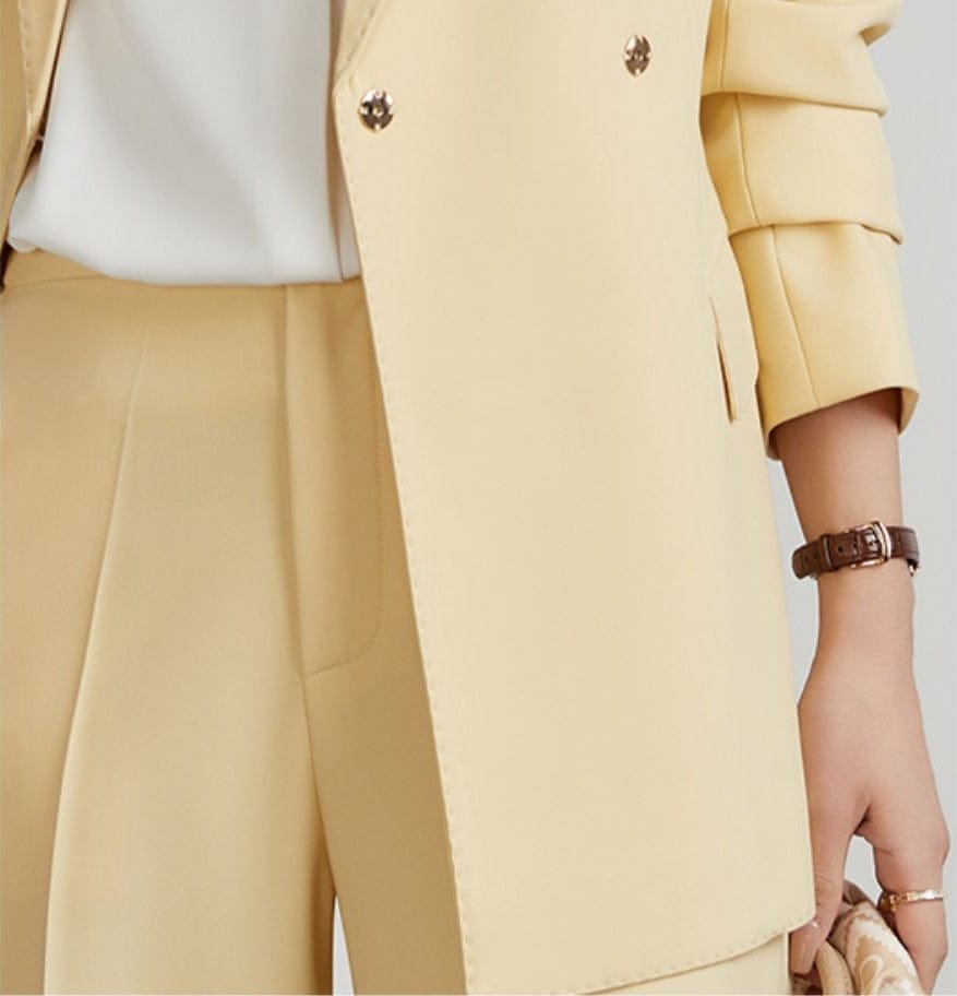 solovedress Champagne 2 Piece Notch Lapel Elegant Women Suit (Blazer+Pants)