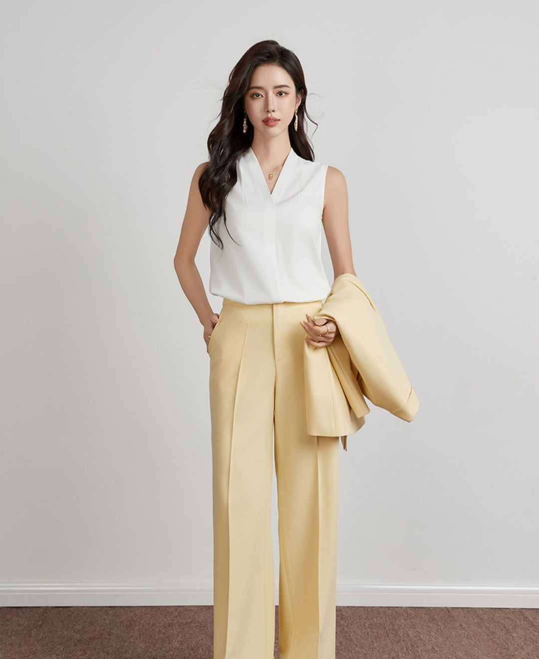 solovedress Champagne 2 Piece Notch Lapel Elegant Women Suit (Blazer+Pants)