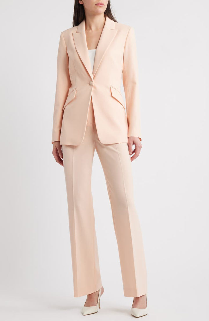 solovedress Champagne 2 Piece Single Button Business Casual Slim Fit Women Suit