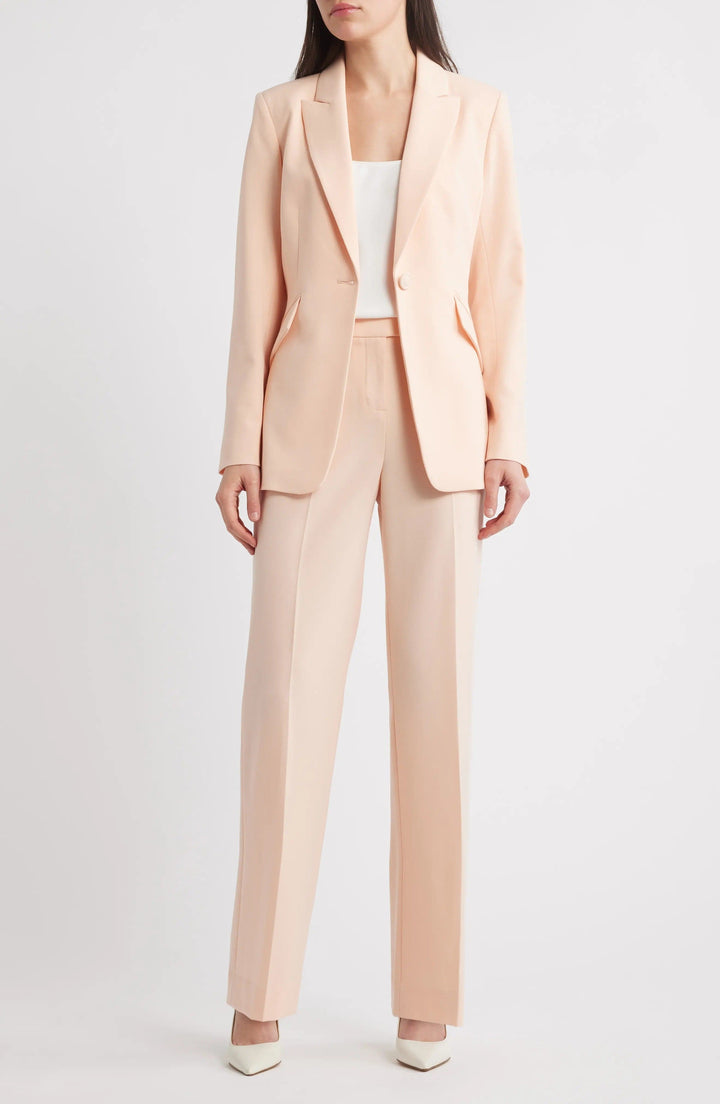 solovedress Champagne 2 Piece Single Button Business Casual Slim Fit Women Suit (Blazer+Pants)