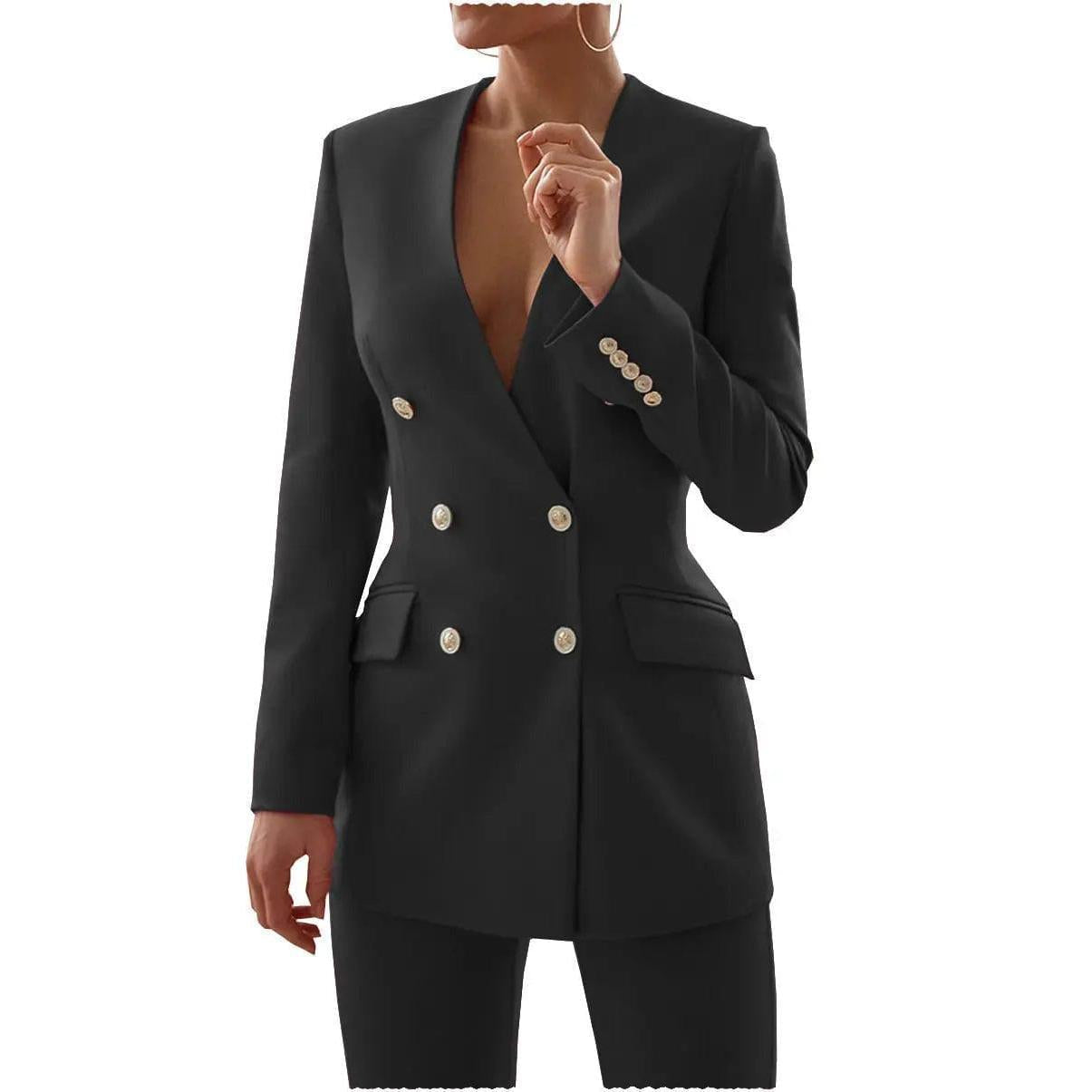 double-breasted-6-buttons-v-neck-blazer-2-pieces-women-suit