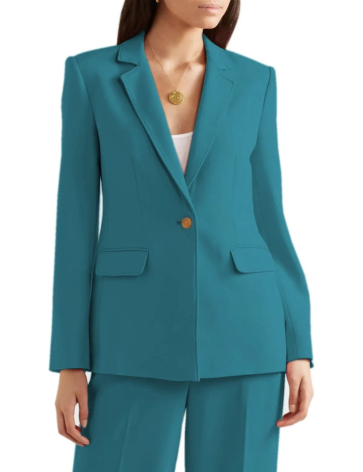 solovedress Flat 2 Pieces Notch Lapel Women Suit