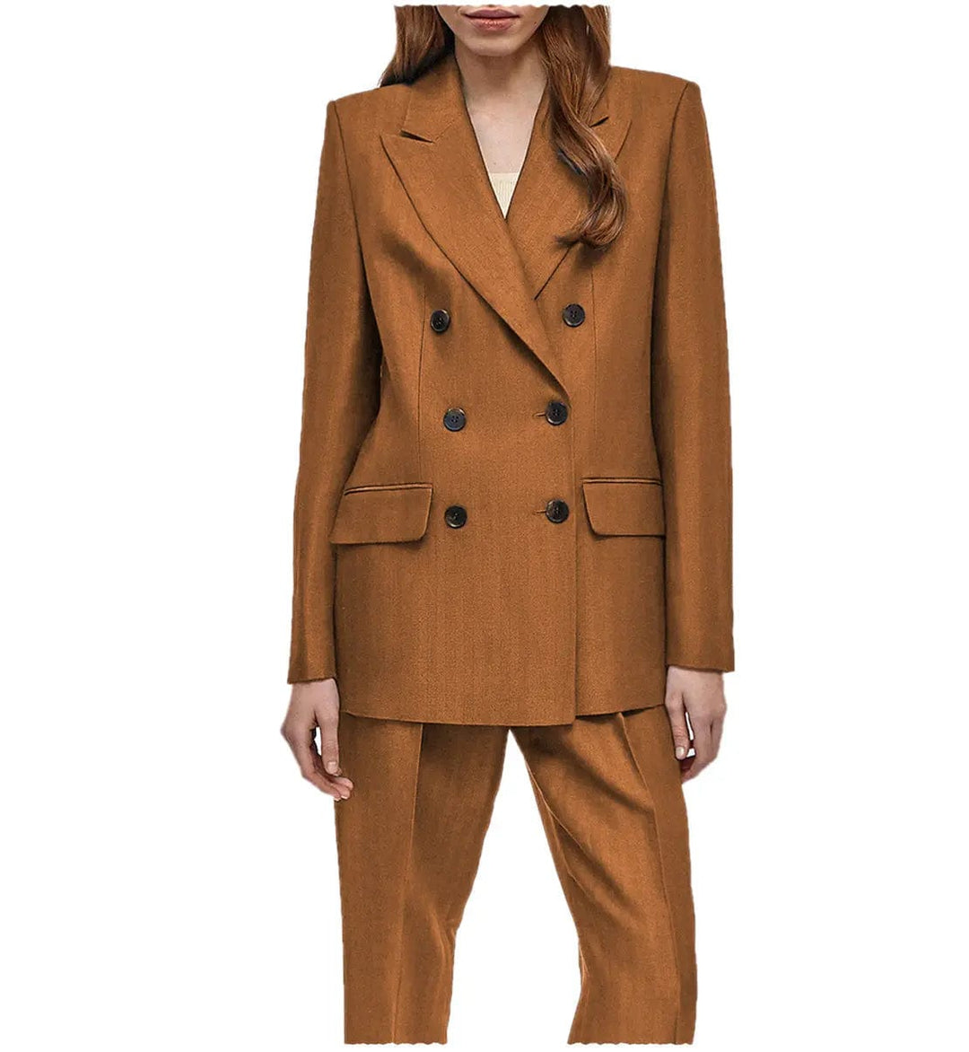 solovedress Formal Flat Peak Lapel 2 Pieces Suit Women (Blazer+Pants)