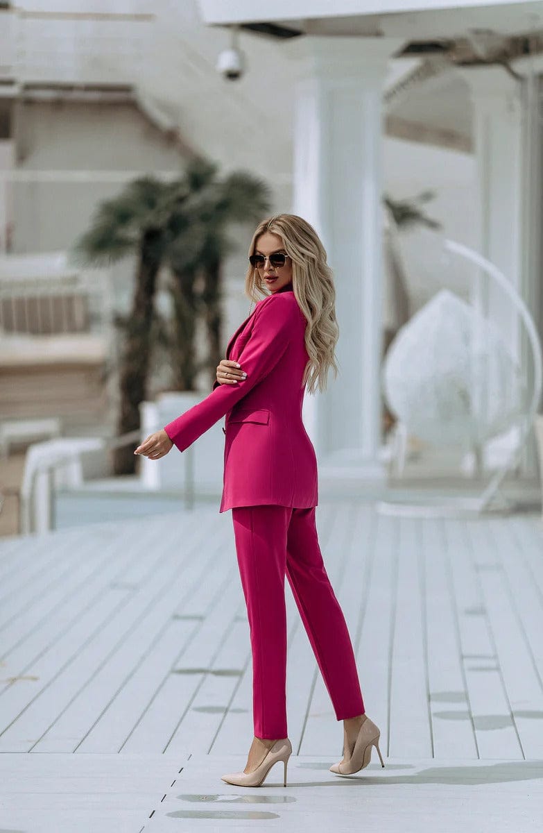 solovedress Fusion 2 Piece Double Breasted Business Casual Slim Fit Women Suit