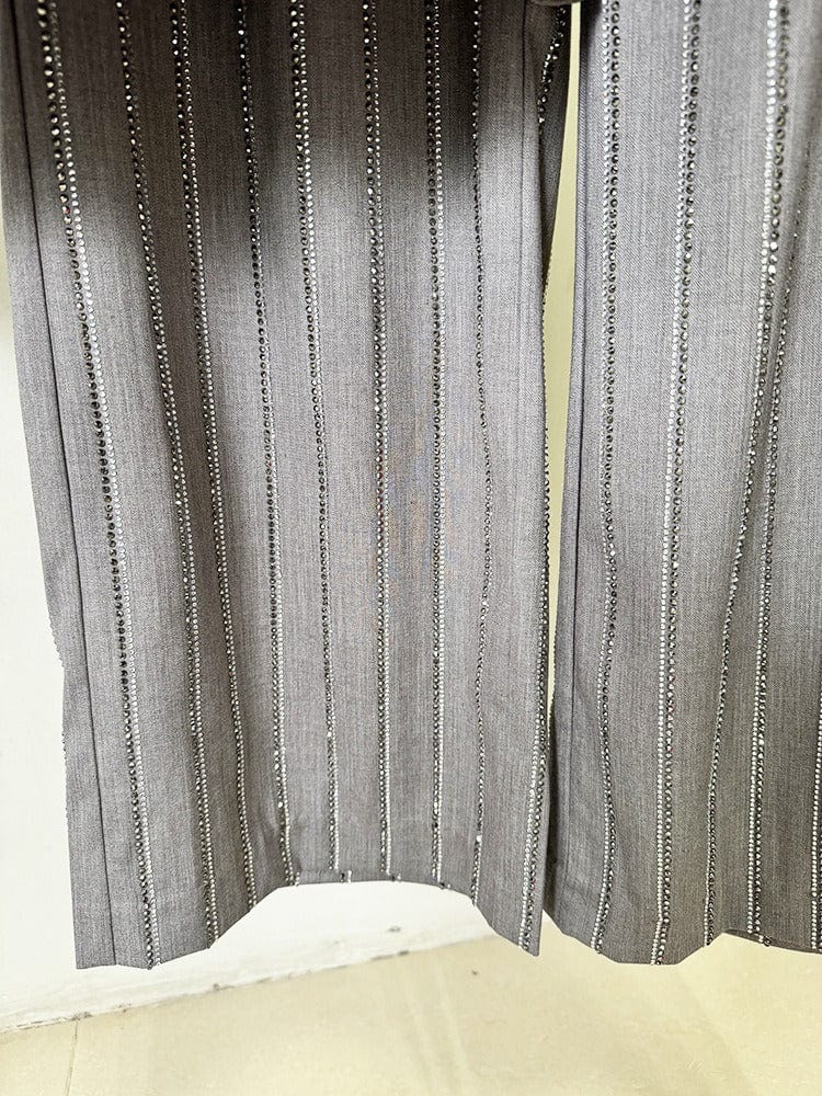 solovedress Grey Double-Breasted Women's Two-Piece Suit