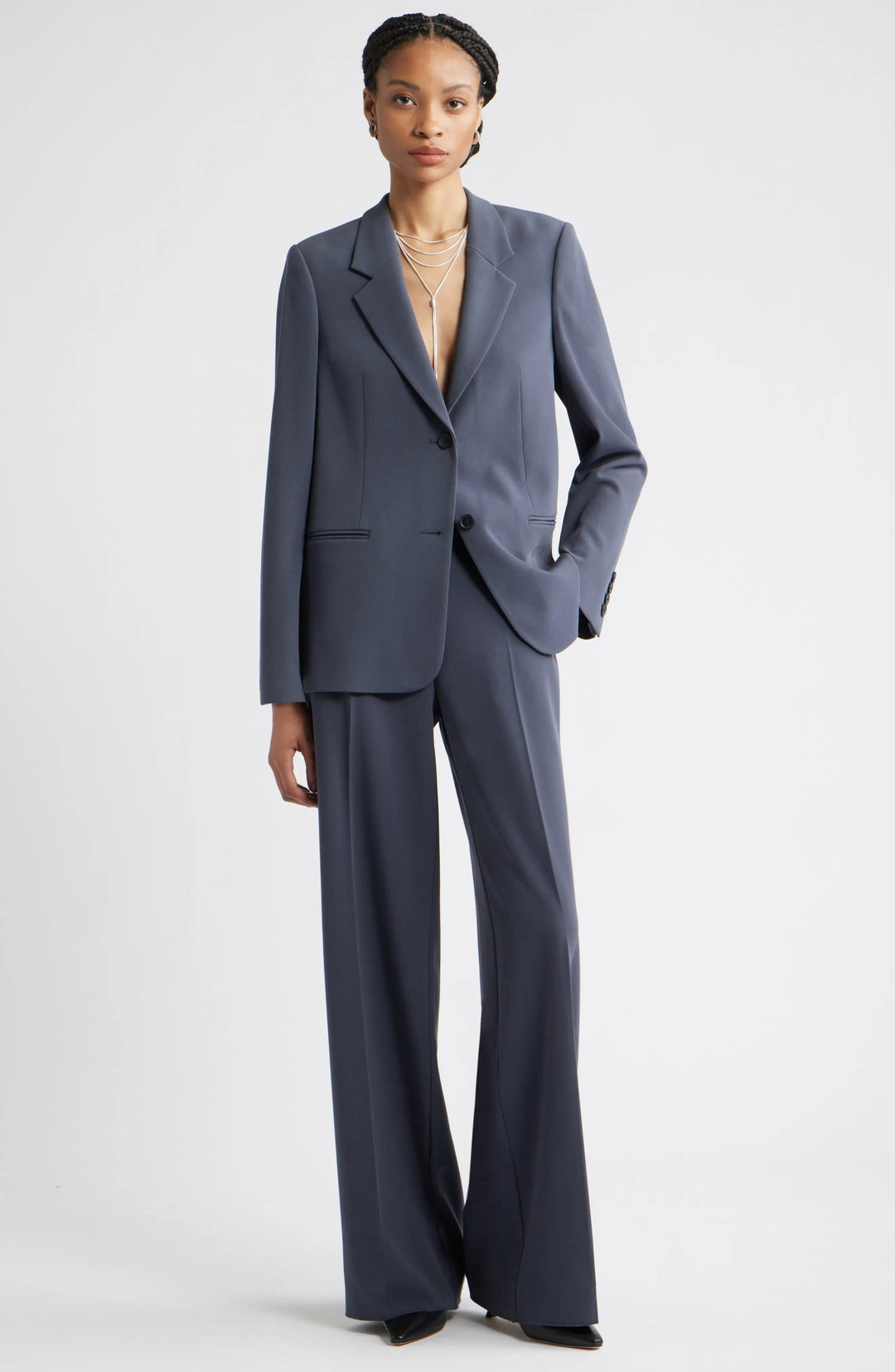 solovedress Grey Ebony Women Suit 2 Piece (Blazer+Pants)