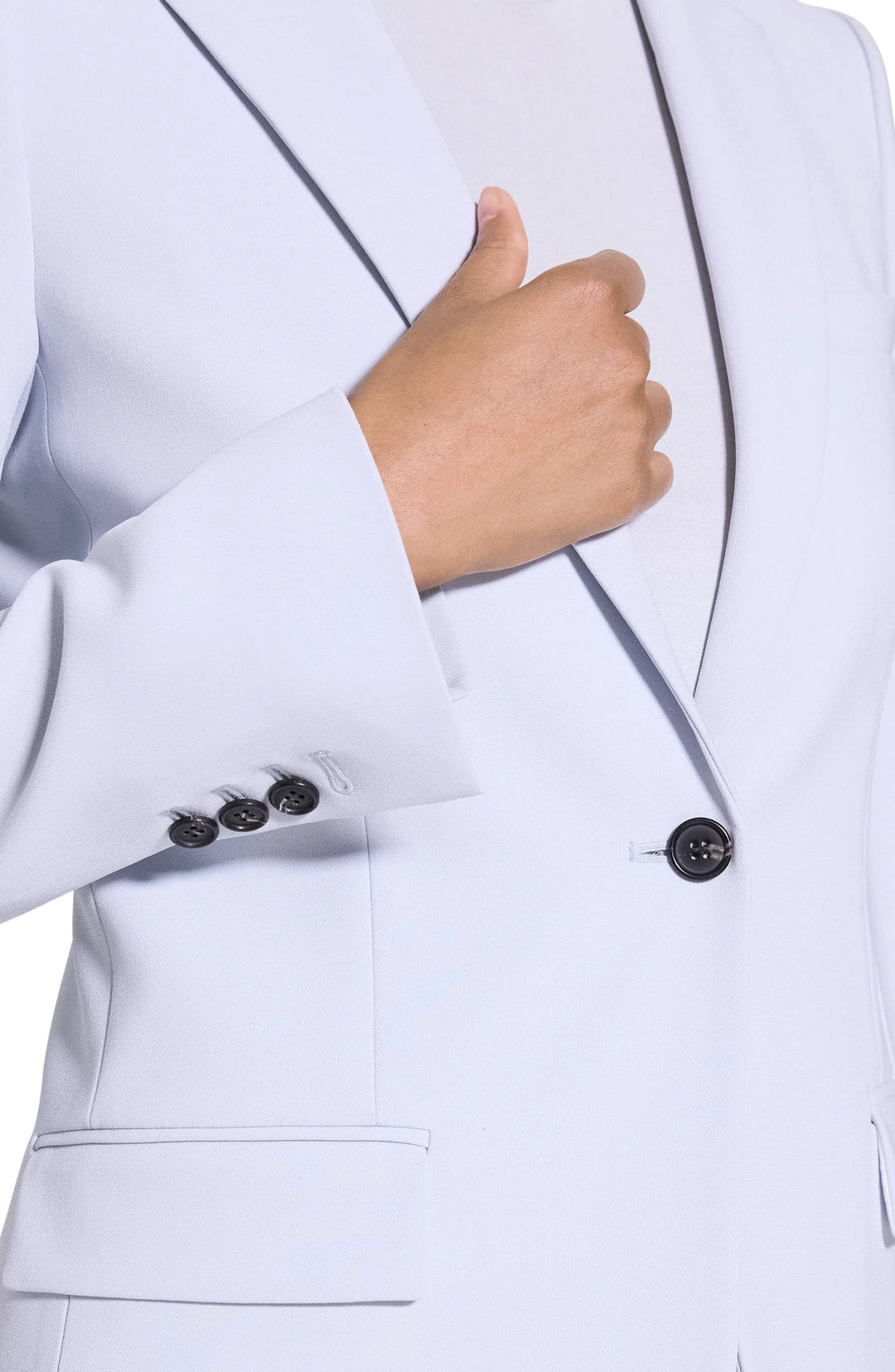 solovedress Light Blue 2 Piece Single Button Business Casual Women Suit