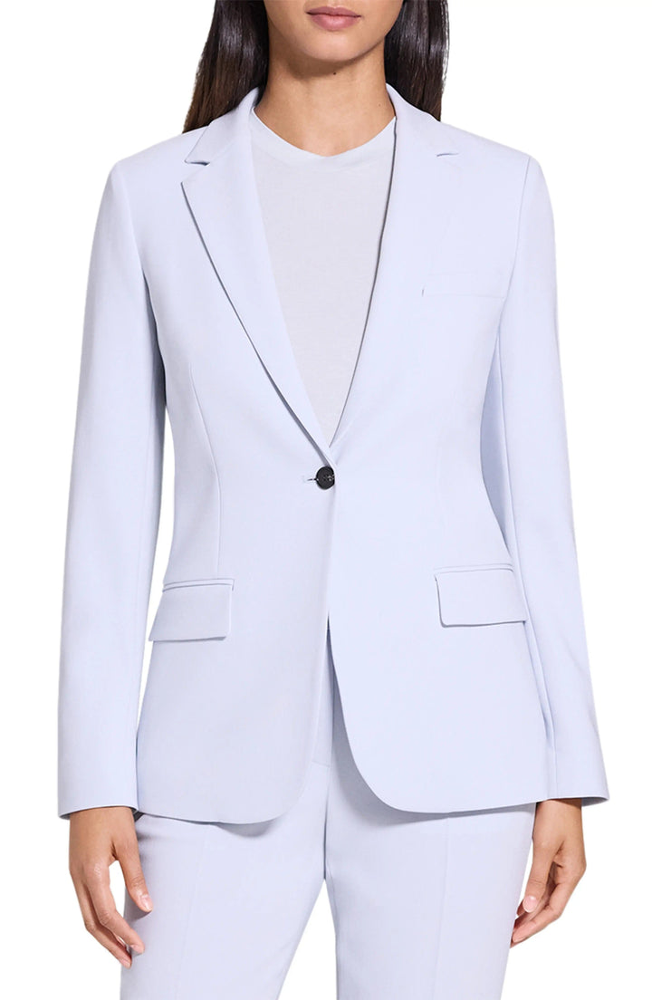 solovedress Light Blue 2 Piece Single Button Business Casual Women Suit