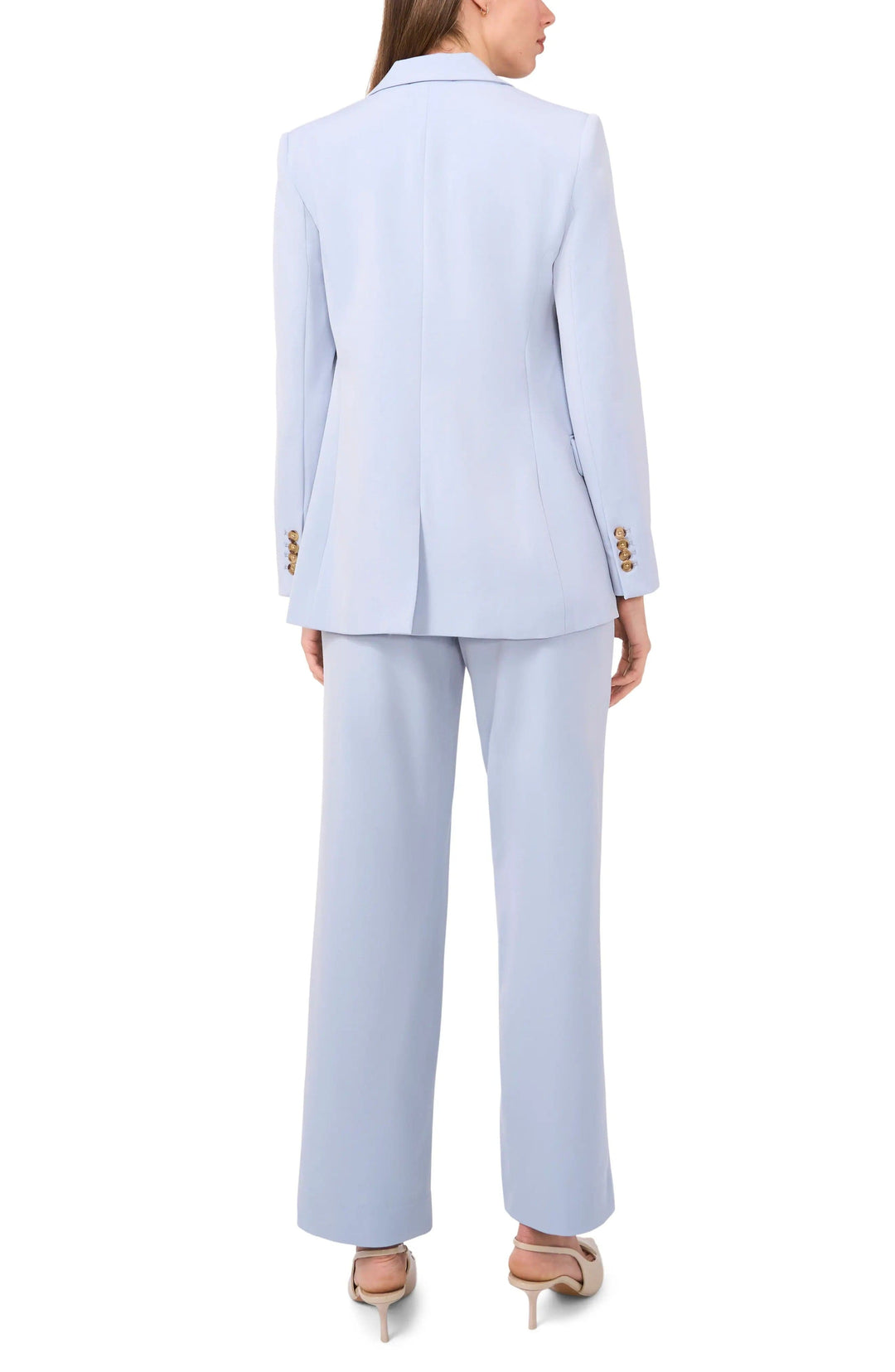 solovedress Light Blue 2 Piece Single Button Casual Slim Women Suit (Blazer+Pants)