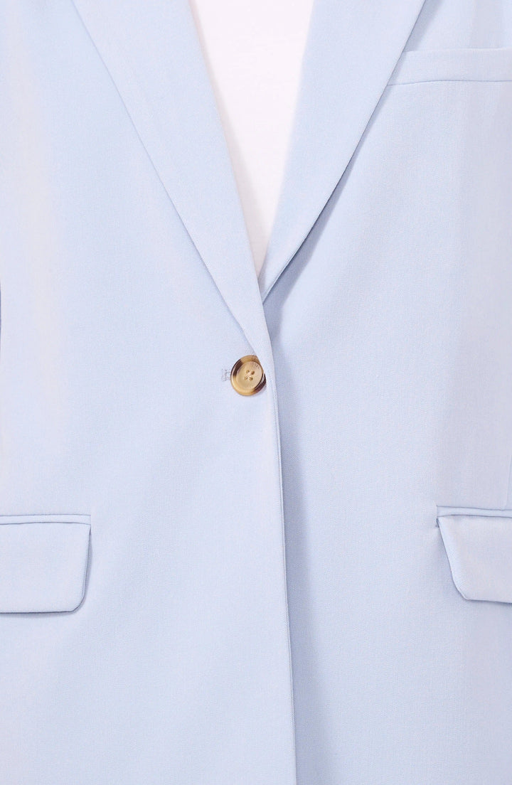 solovedress Light Blue 2 Piece Single Button Casual Slim Women Suit (Blazer+Pants)