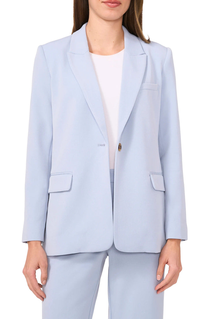 solovedress Light Blue 2 Piece Single Button Casual Slim Women Suit (Blazer+Pants)