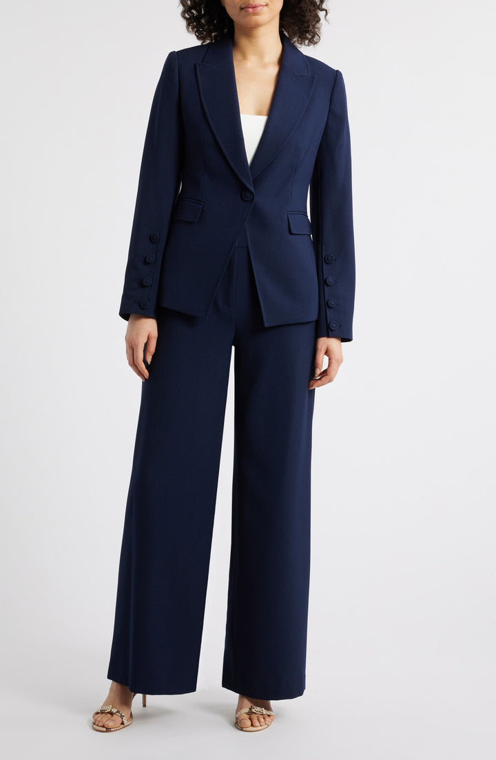 solovedress Navy 2 Piece Business Casual Single Button Women Suit