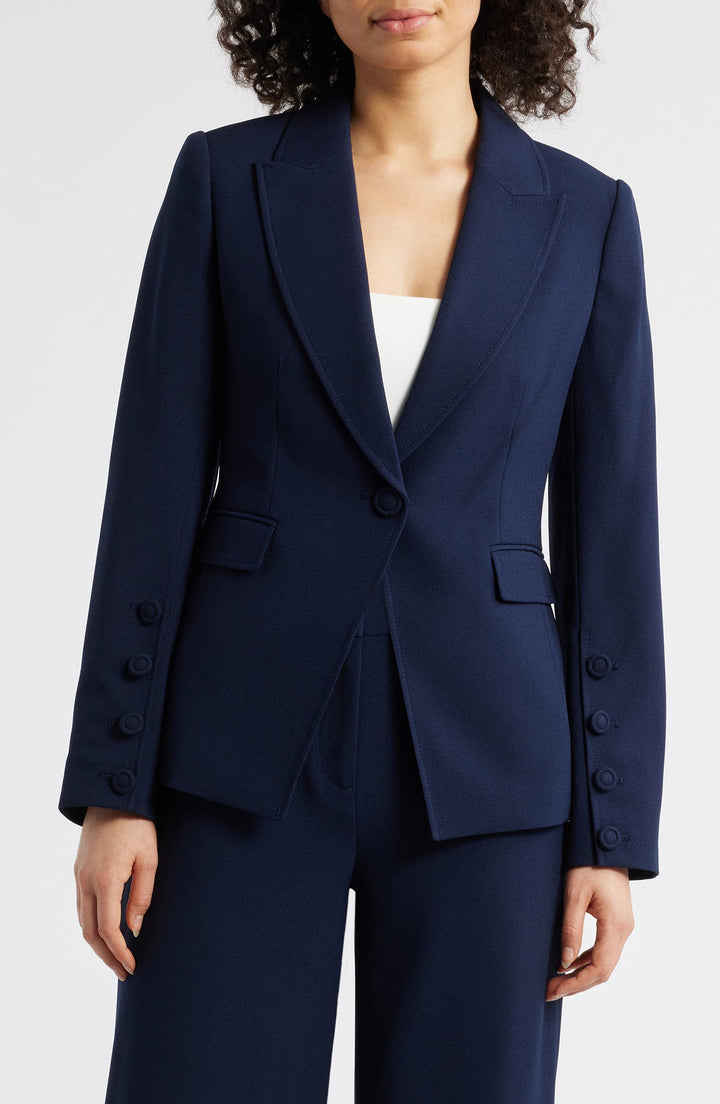solovedress Navy 2 Piece Business Casual Single Button Women Suit