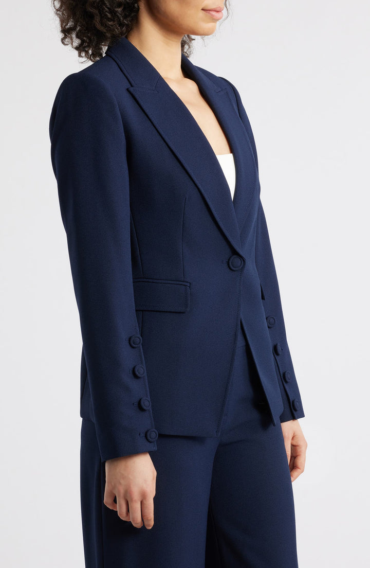 solovedress Navy 2 Piece Business Casual Single Button Women Suit