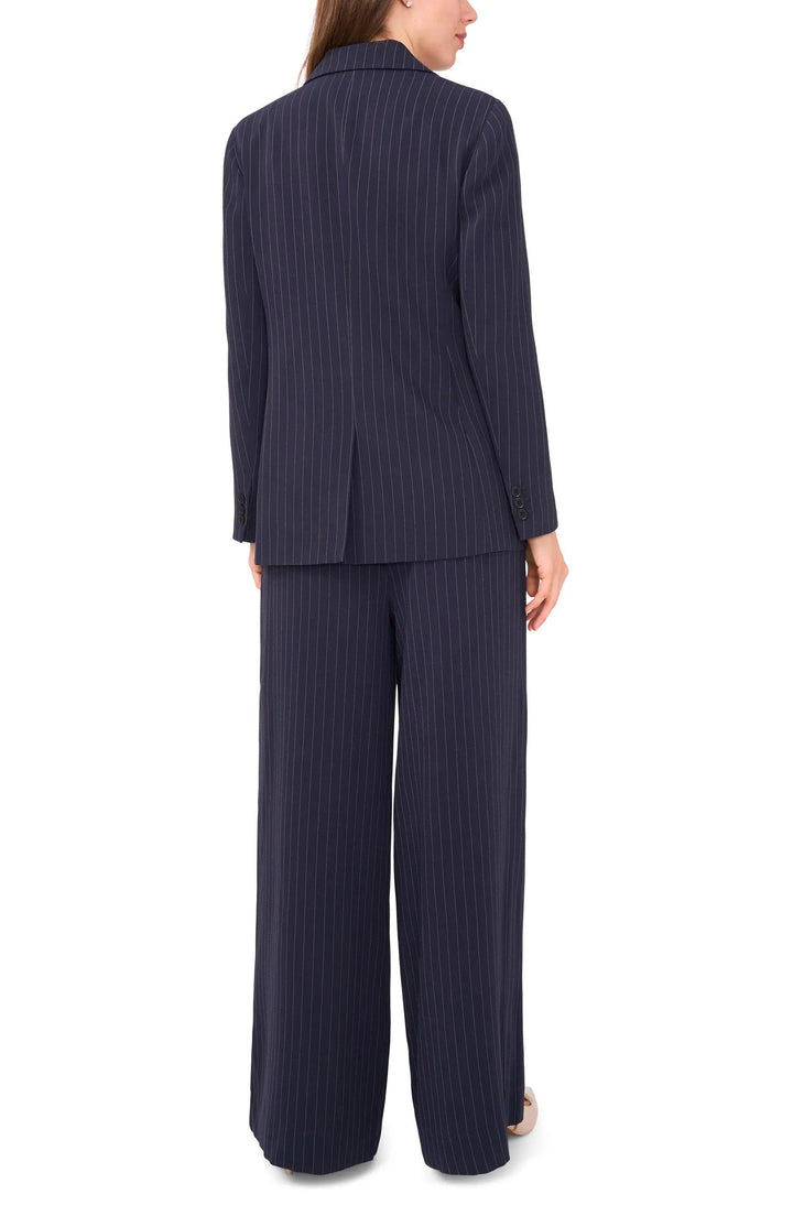 solovedress Navy 2 Piece Striped Peak Lapel  Women Suit (Blazer+Pants)