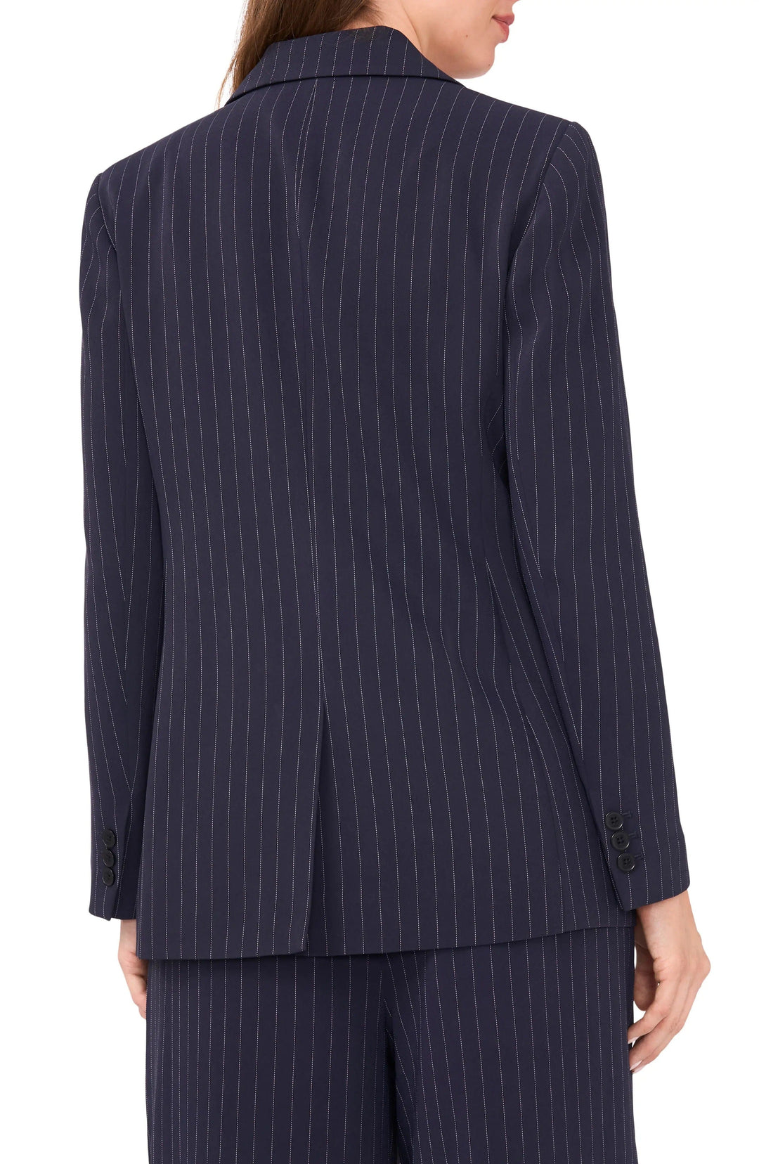 solovedress Navy 2 Piece Striped Peak Lapel  Women Suit (Blazer+Pants)