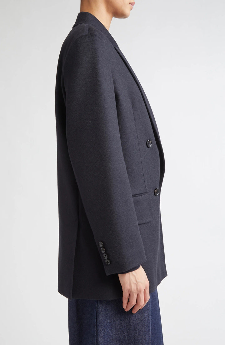 solovedress Navy Tweed Double Breasted Women's Blazer