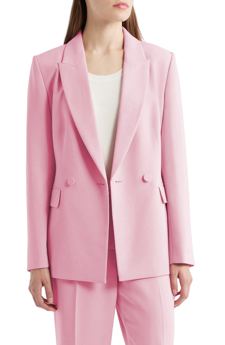 solovedress Pink 2 Piece Single Button Business Casual Silm Fit Women Suit