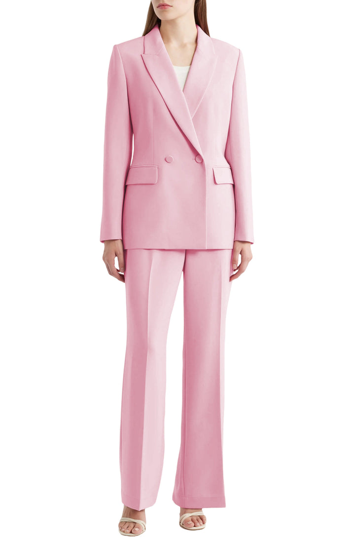 solovedress Pink 2 Piece Single Button Business Casual Silm Fit Women Suit