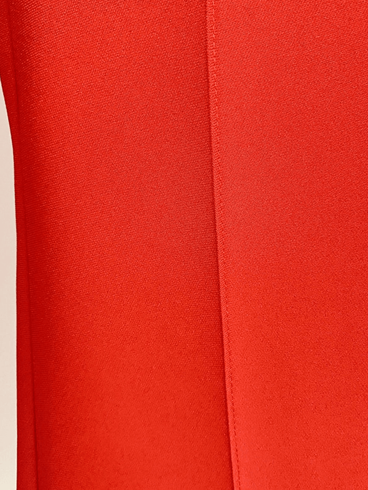 solovedress Red 2 Piece Peak Lapel Single Breasted Slim Fit Women's Suit