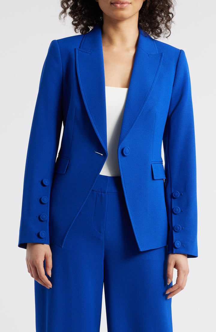 solovedress Royal Blue 2 Piece Single Button Business Casual Slim Fit Women Suit