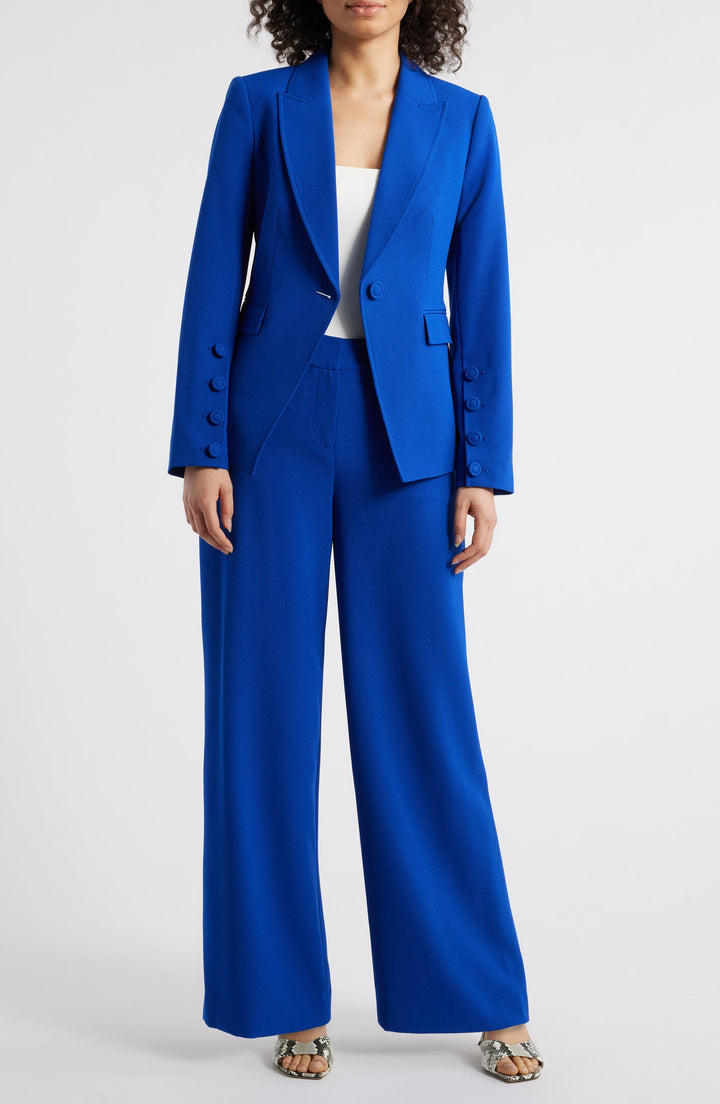 solovedress Royal Blue 2 Piece Single Button Business Casual Slim Fit Women Suit