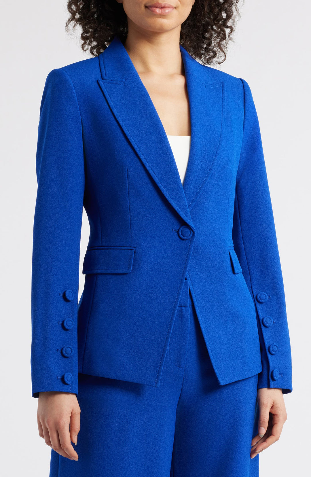 solovedress Royal Blue 2 Piece Single Button Business Casual Slim Fit Women Suit