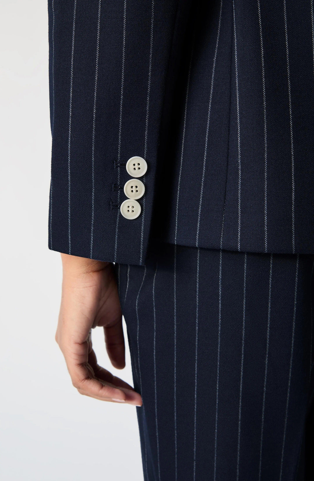 solovedress SoloveDress Navy Striped Women’s Suit Set – Blazer & Pants