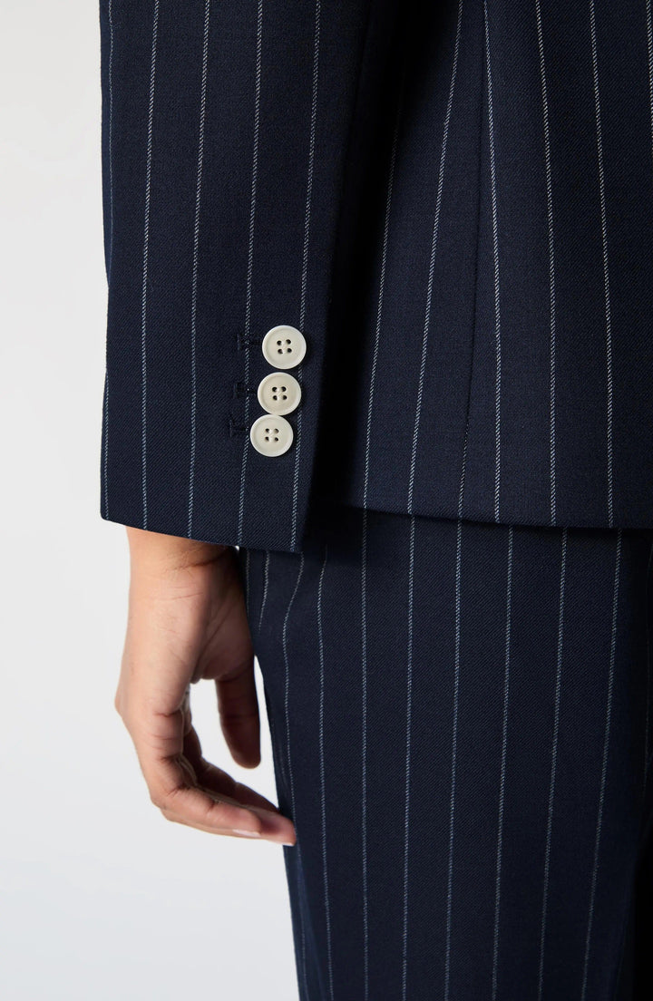 solovedress SoloveDress Navy Striped Women’s Suit Set – Blazer & Pants