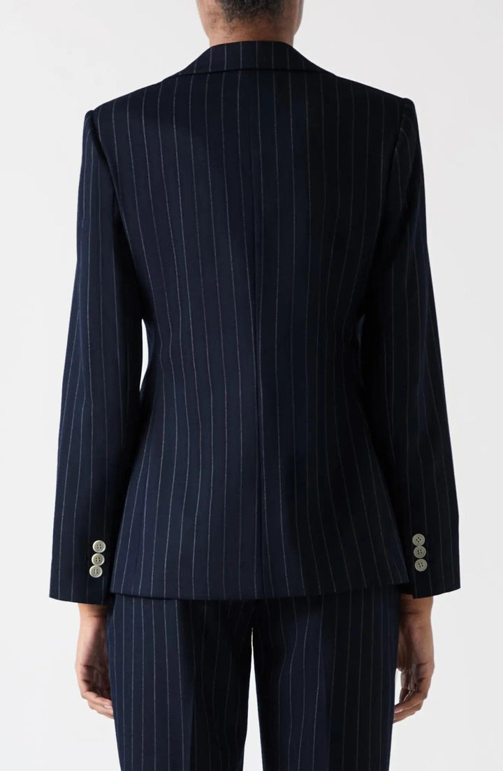 solovedress SoloveDress Navy Striped Women’s Suit Set – Blazer & Pants