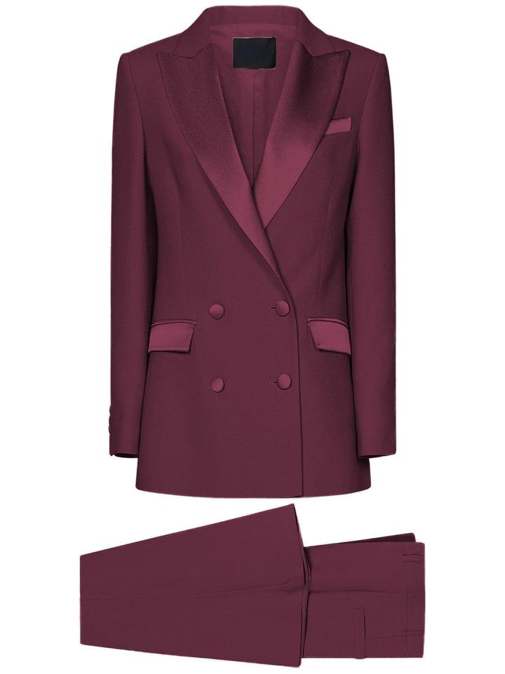 solovedress SoloveDress Women Lavender Double Breasted 2 Piece Suit with Peak Lapel