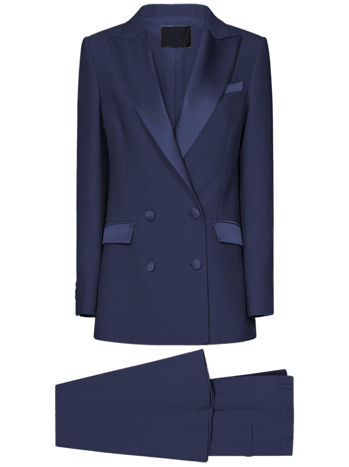 solovedress SoloveDress Women Lavender Double Breasted 2 Piece Suit with Peak Lapel