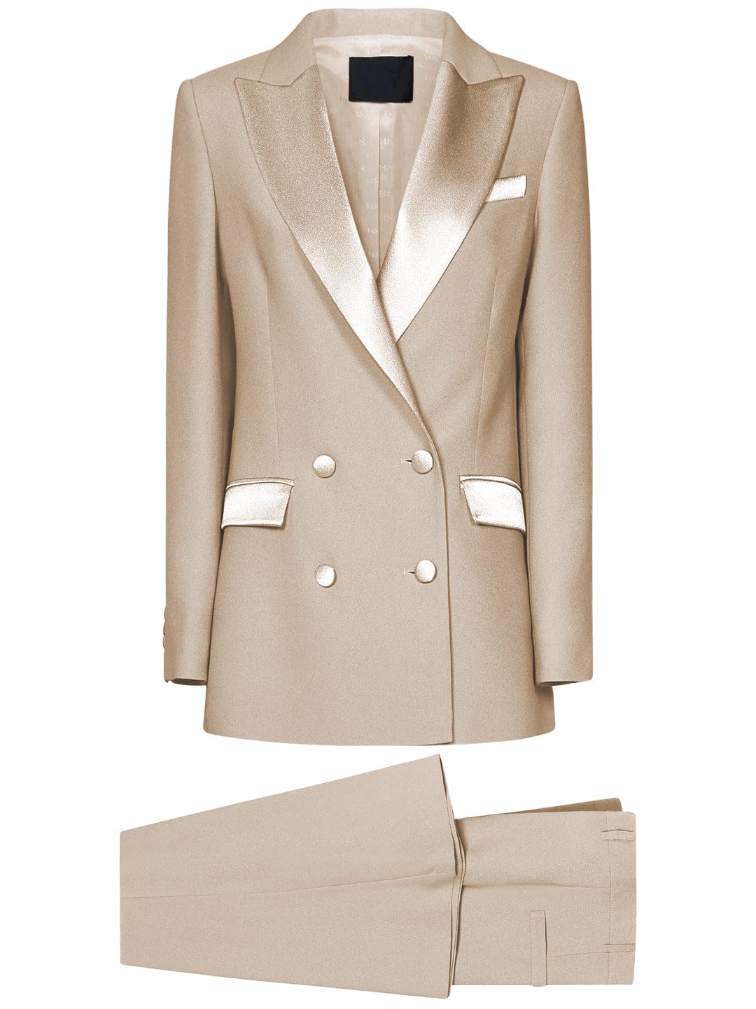 solovedress SoloveDress Women Lavender Double Breasted 2 Piece Suit with Peak Lapel