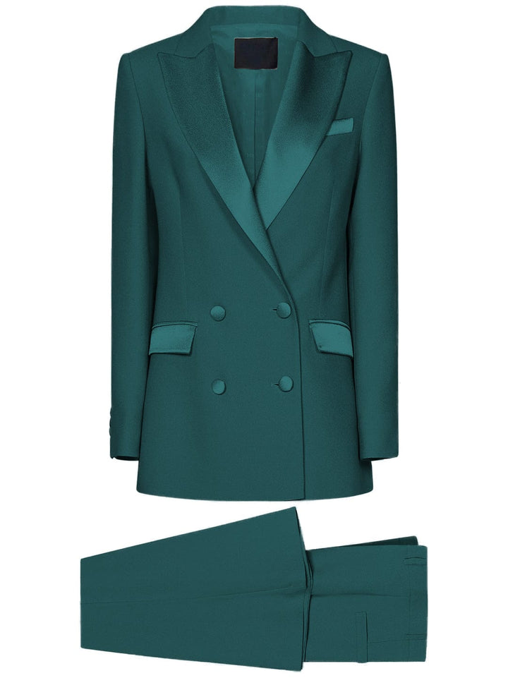 solovedress SoloveDress Women Lavender Double Breasted 2 Piece Suit with Peak Lapel