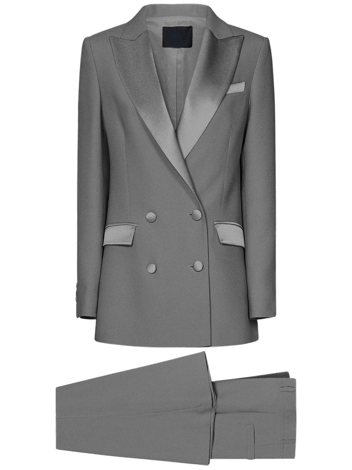 solovedress SoloveDress Women Lavender Double Breasted 2 Piece Suit with Peak Lapel