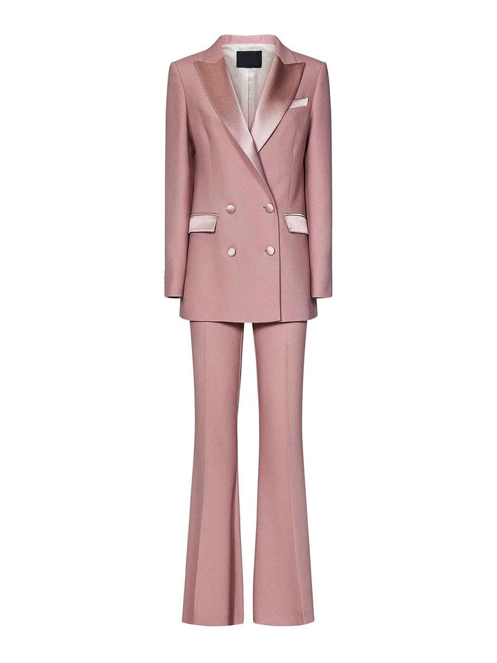 solovedress SoloveDress Women Lavender Double Breasted 2 Piece Suit with Peak Lapel