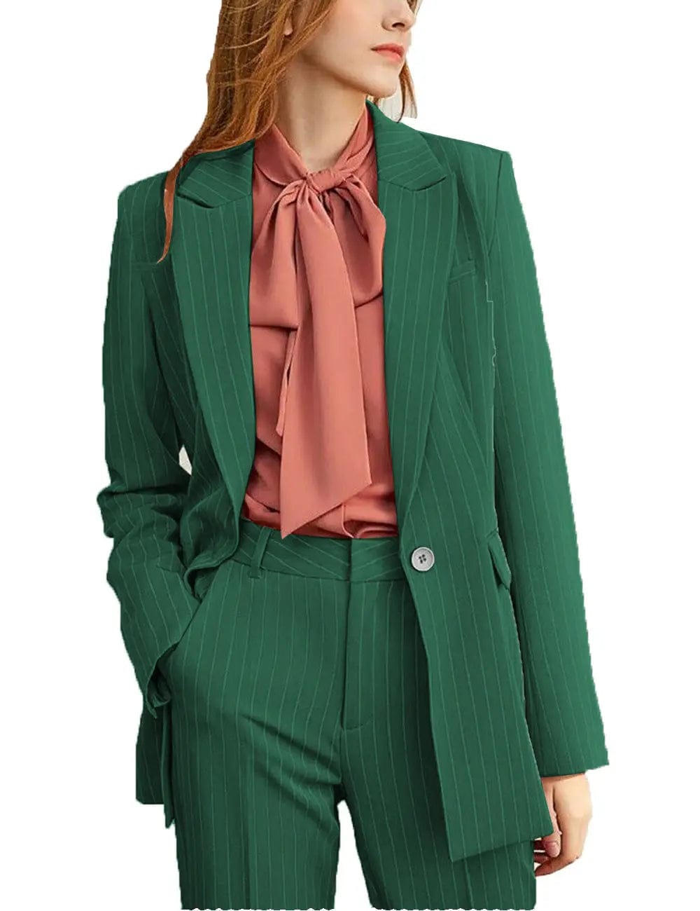 solovedress Striped Peak Lapel 2 Pieces Women Suit