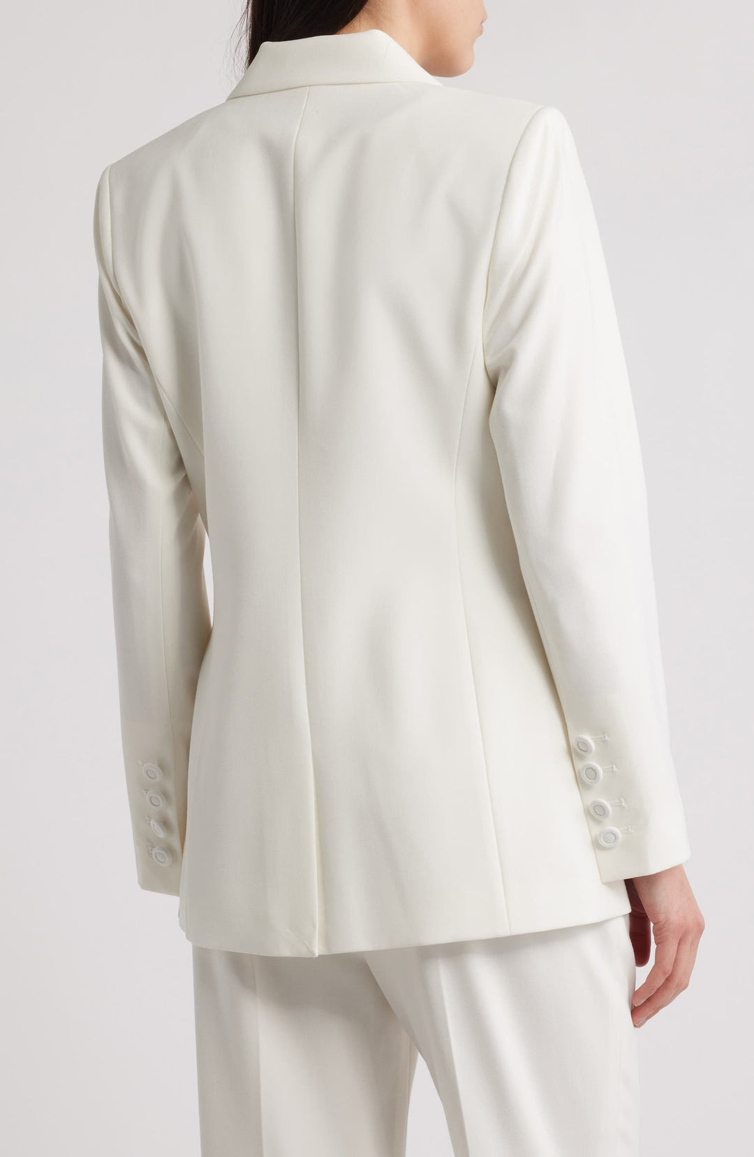 solovedress White 2 Piece Single Button Peak Lapel Business Casual Slim Fit Women Suit