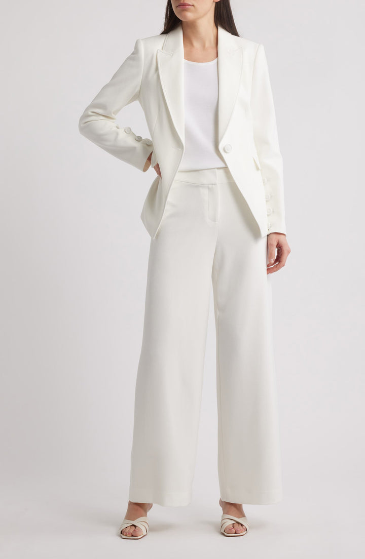 solovedress White 2 Piece  Single Buttons Business Casual Slim fit Women's Suit