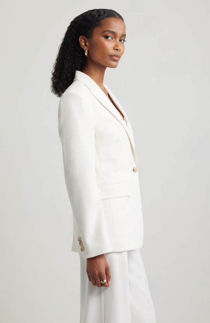 solovedress White 2 Piece Single Buttons Business Casual Women Suit Wedding Banquet Dresses