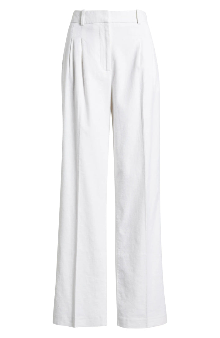 solovedress White Linen Casual Slim Fit Trouser