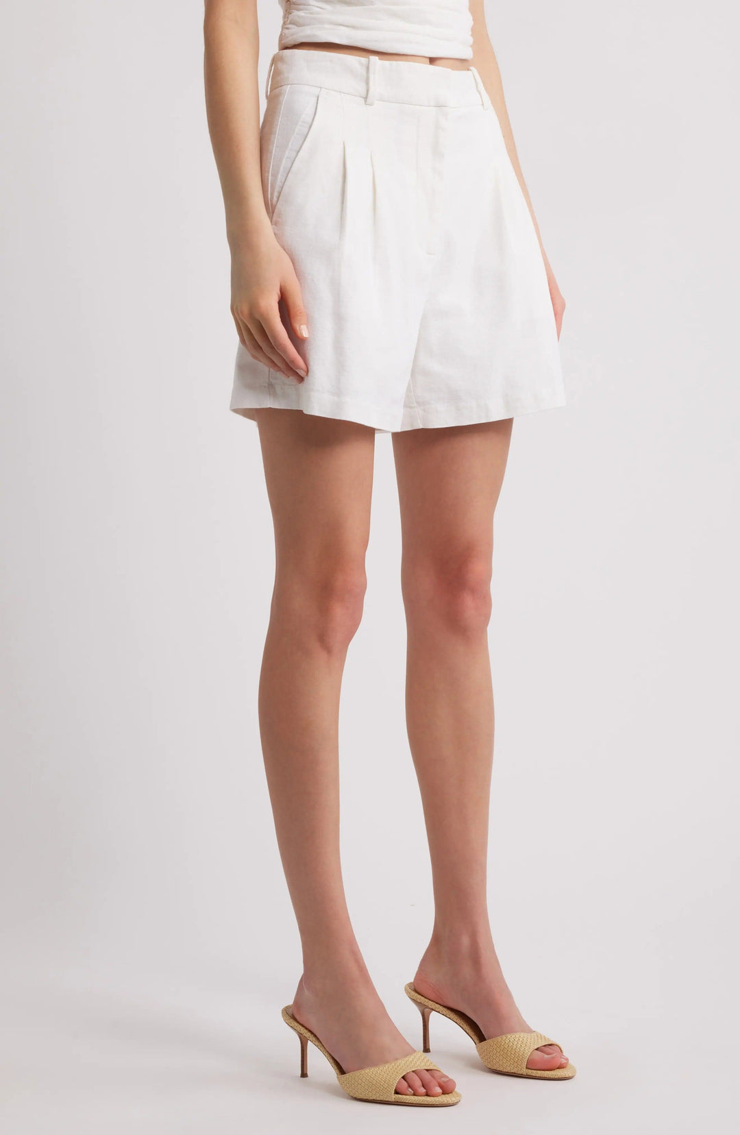 solovedress White Summer Linen Casual Women Shorts