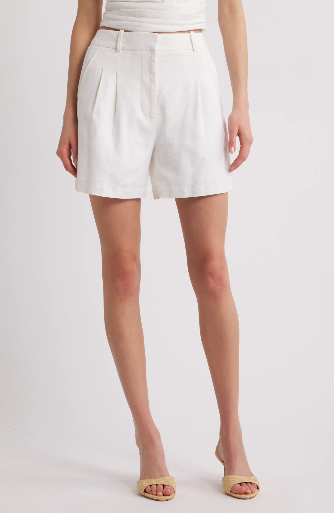 solovedress White Summer Linen Casual Women Shorts