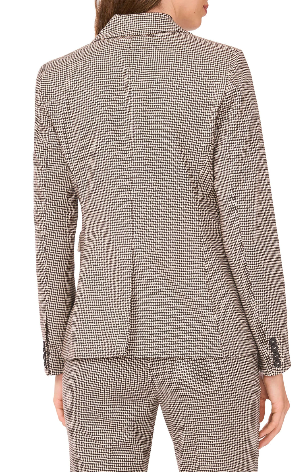 solovedress Women's Brown Classic Houndstooth Double-Breasted 2-Piece Suit - Blazer & Pants