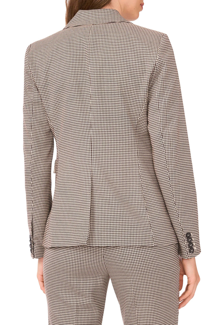 solovedress Women's Brown Classic Houndstooth Double-Breasted 2-Piece Suit - Blazer & Pants