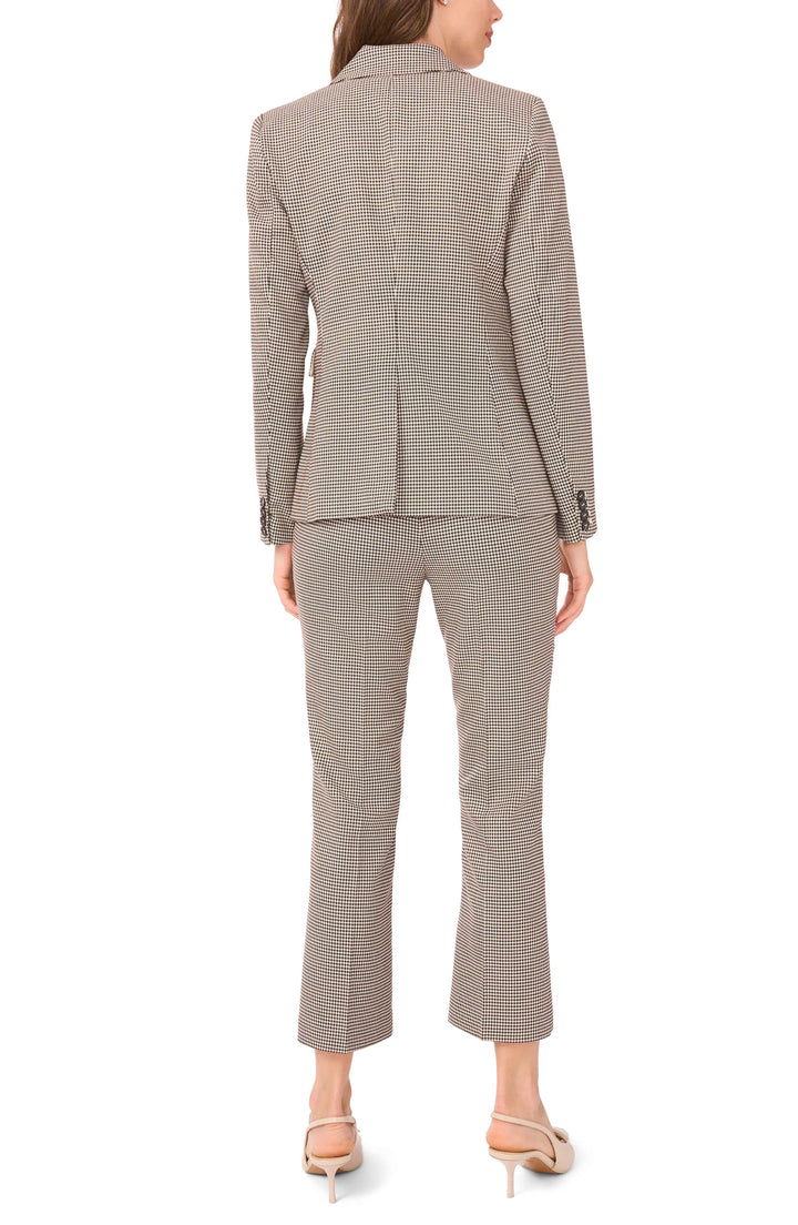solovedress Women's Brown Classic Houndstooth Double-Breasted 2-Piece Suit - Blazer & Pants