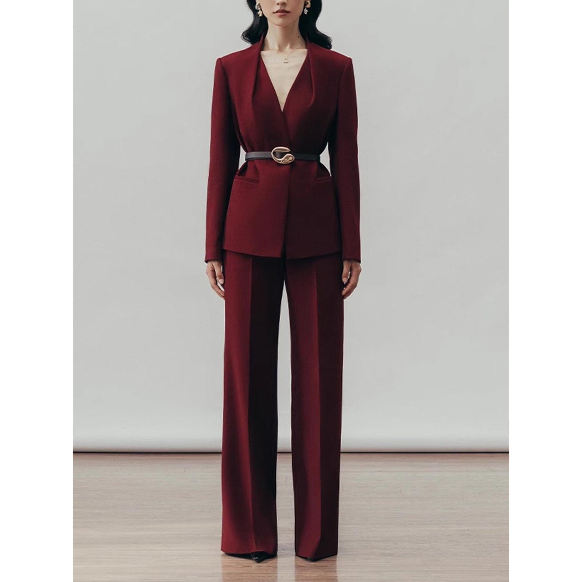 burgundy suit dress women Burgundy Women's Suit Jacket main image 1