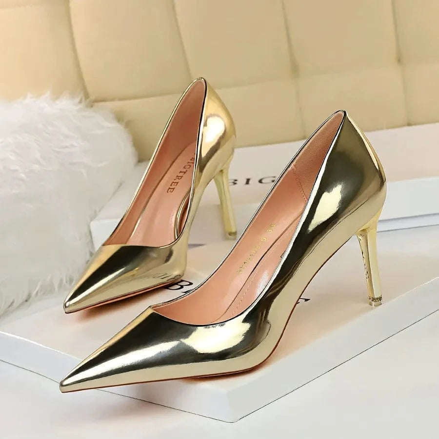 solovedress Women's Fashion Metal Heel High Heels