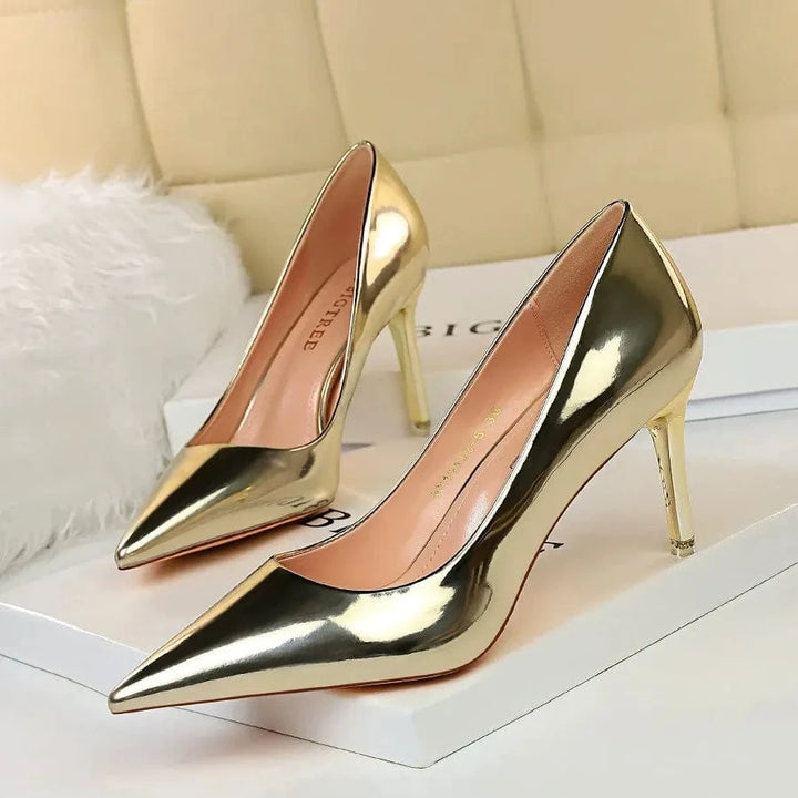 solovedress Women's Fashion Metal Heel High Heels
