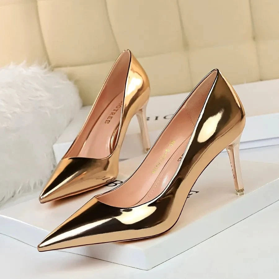 solovedress Women's Fashion Metal Heel High Heels